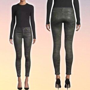 NWT JOE'S JEANS The Icon Mid Rise Skinny Ankle Sz 24 Green Coated Laser Camo